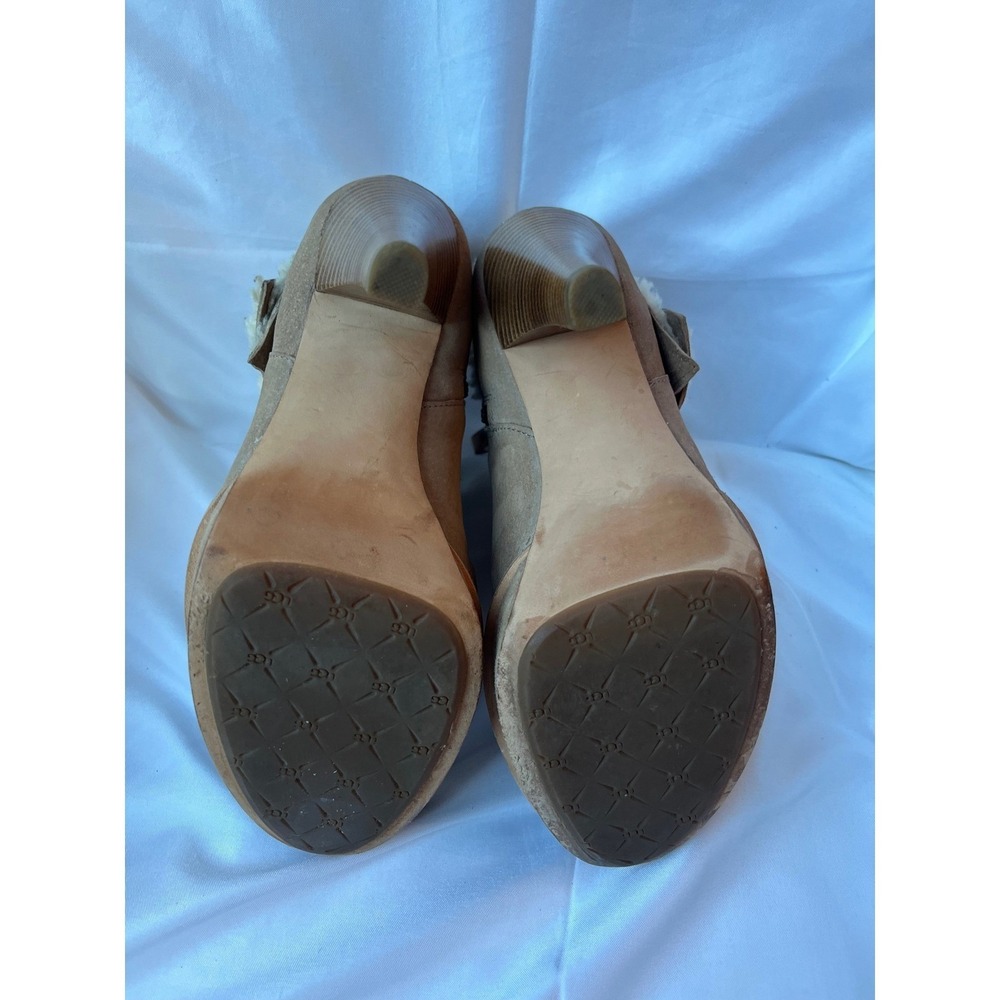 UGG Boots Women's Georgette Ankle Platform Tan w Cozy Cream Fur Cuff Sz 7 - Picture 9 of 10